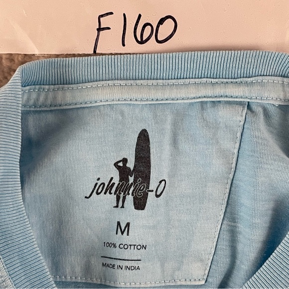Johnnie-O Shirt Medium Striped Crew Neck Pocket Tee Surf Skater Beach Retro F160 - Picture 8 of 8
